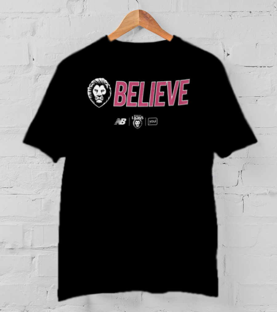 Brisbane Lions Believe Lion Head AFL New Balance Supporter T-Shirt