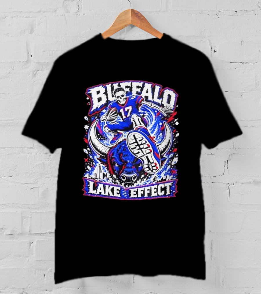 Buffalo Bills Lake Effect 17 Football Player Skull Buffalo T-Shirt