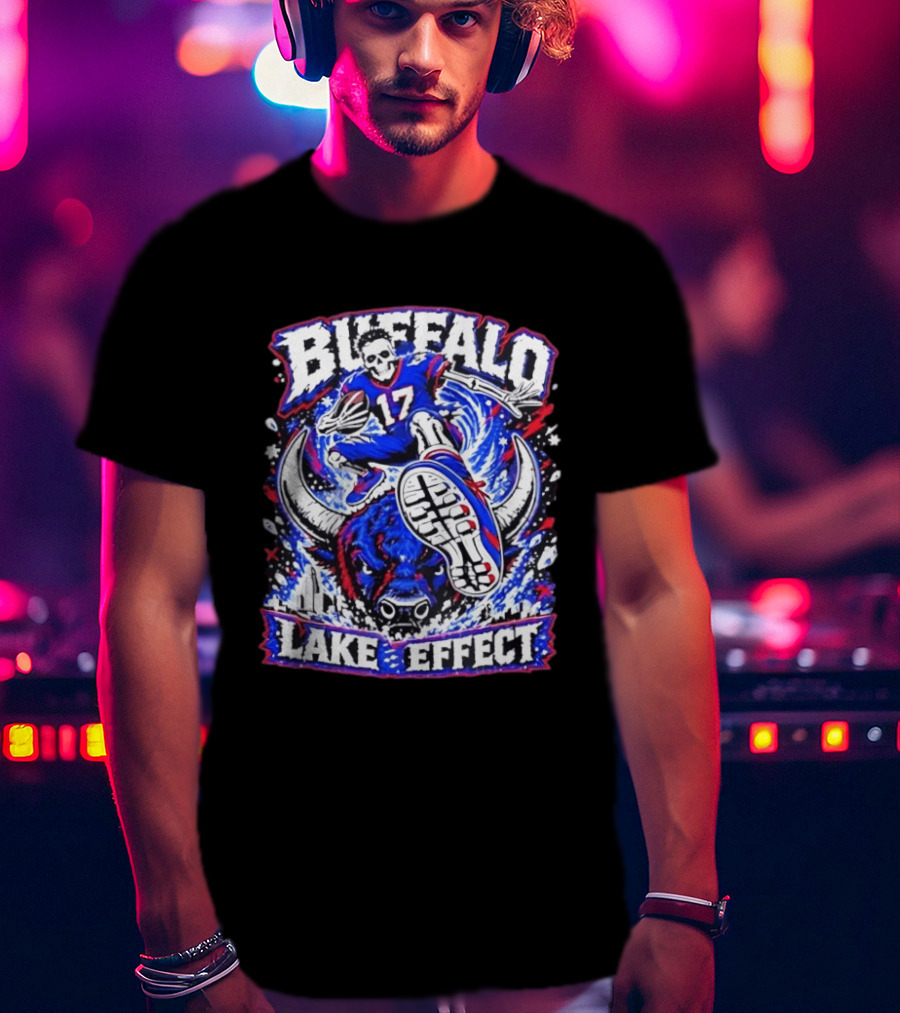 Buffalo Bills Lake Effect 17 Football Player Skull Buffalo T-Shirt