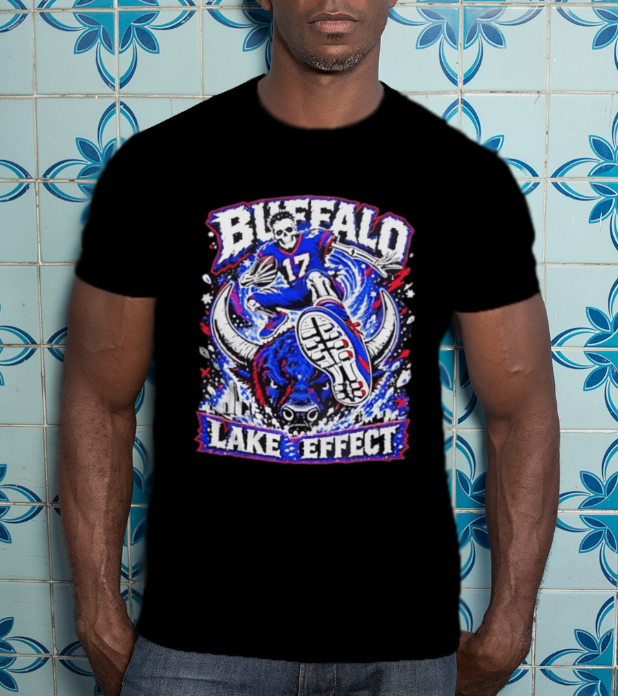 Buffalo Bills Lake Effect 17 Football Player Skull Buffalo T-Shirt