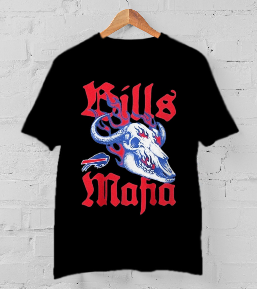 Buffalo Bills Mafia Skull Flames T-Shirt