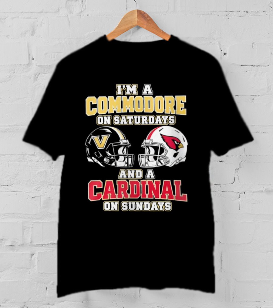 I'm A Commodore On Saturdays And A Cardinal On Sundays Football Helmets T-Shirt
