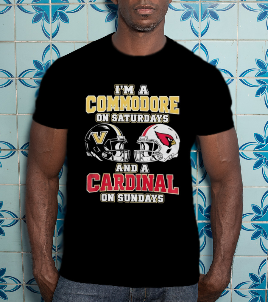 I'm A Commodore On Saturdays And A Cardinal On Sundays Football Helmets T-Shirt