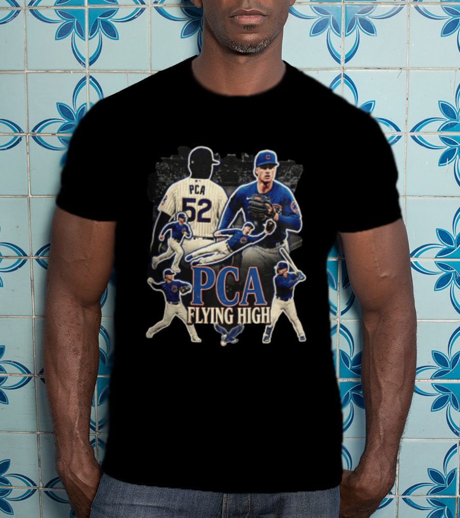 PCA Flying High Chicago Cubs Pete Crow Armstrong Multiple Action Poses T-Shirt