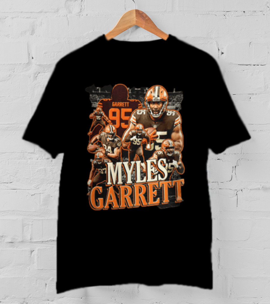 Cleveland Browns Myles Garrett 95 Action Poses Football Player T-Shirt