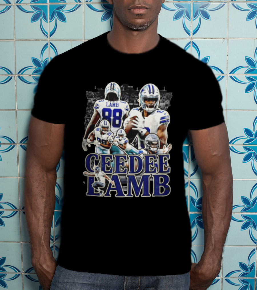 Dallas Cowboys Ceedee Lamb 88 NFL Football Multiple Action Poses T-Shirt