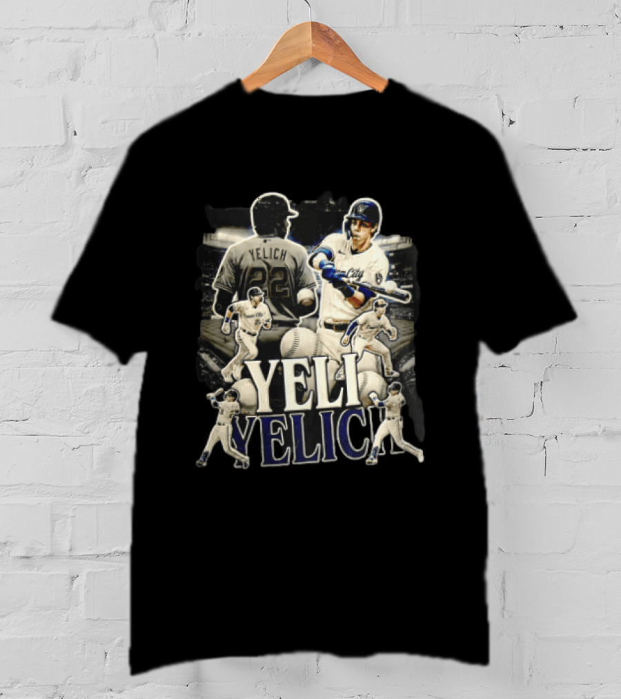 Milwaukee Brewers Yelich Baseball Player Action Poses 22 T-Shirt