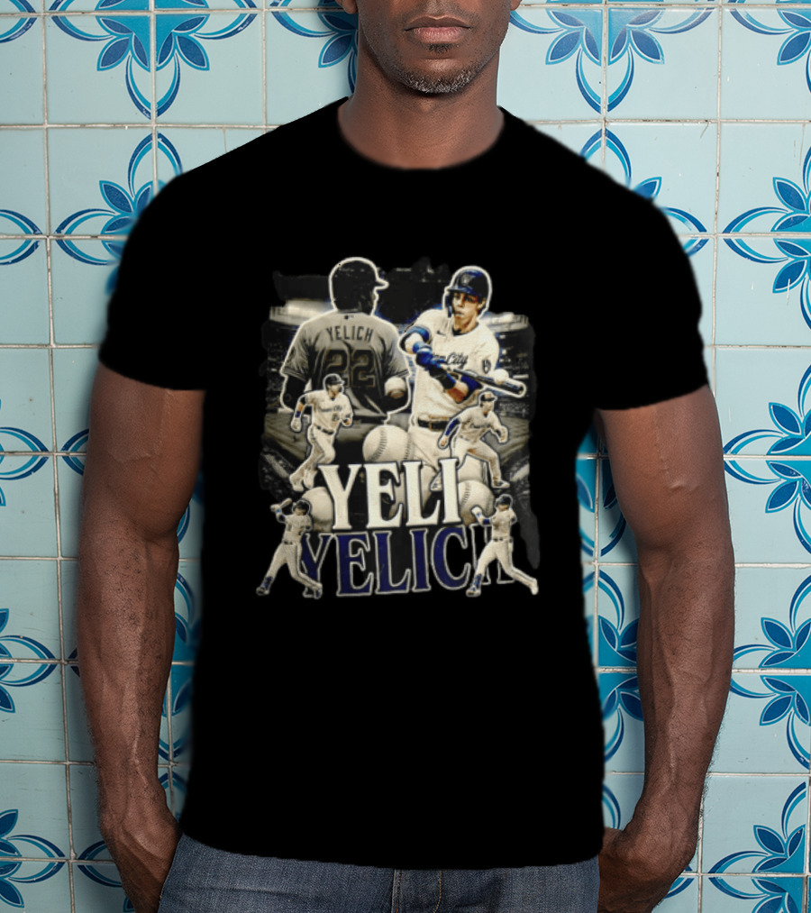 Milwaukee Brewers Yelich Baseball Player Action Poses 22 T-Shirt