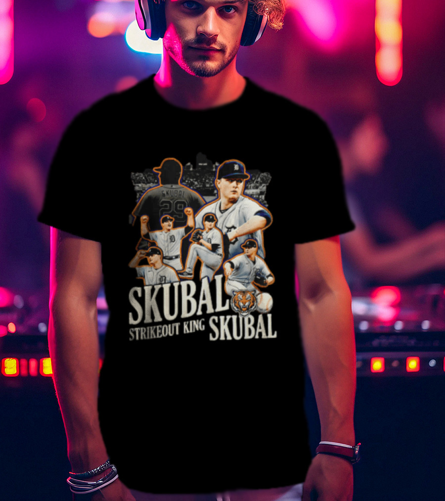 Detroit Tigers Skubal Strikeout King Baseball Pitcher Tiger T-Shirt