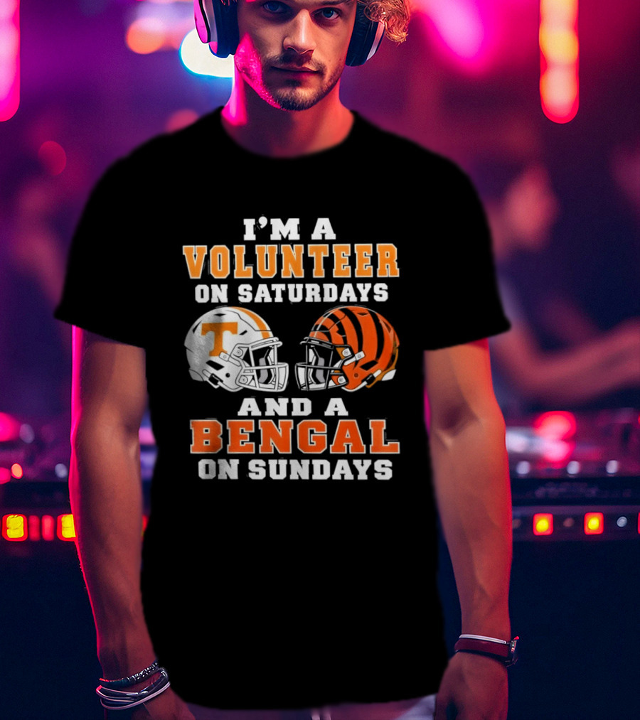 Volunteer On Saturdays Bengal On Sundays Football Helmets T-Shirt