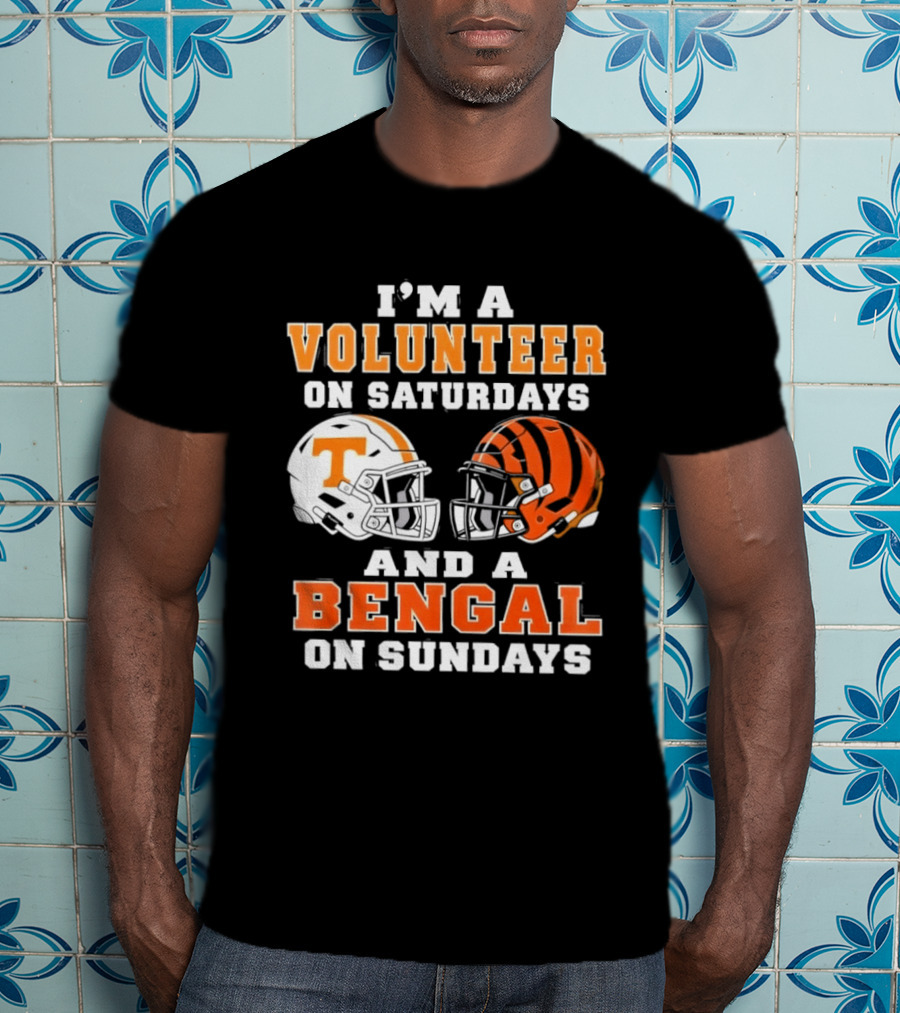 Volunteer On Saturdays Bengal On Sundays Football Helmets T-Shirt