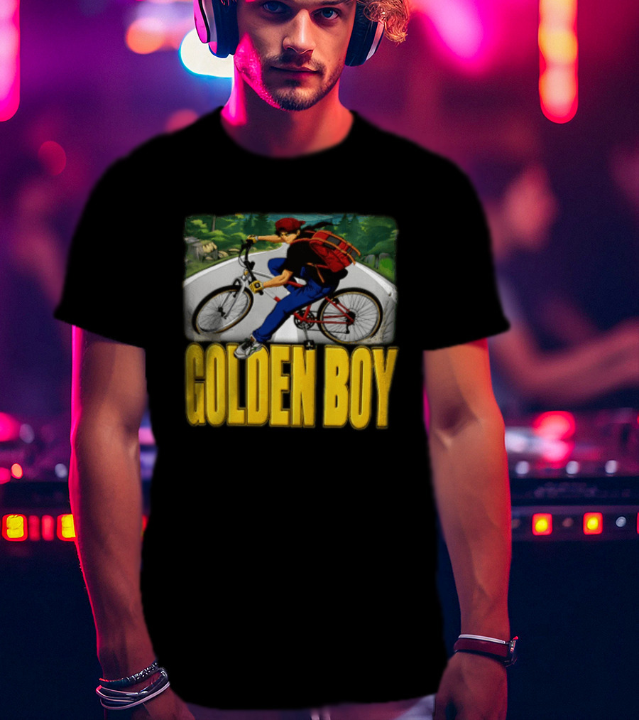 Golden Boy Kintaro Oe 1995 2025 Anime Boy Riding Bicycle Backpack T-Shirt