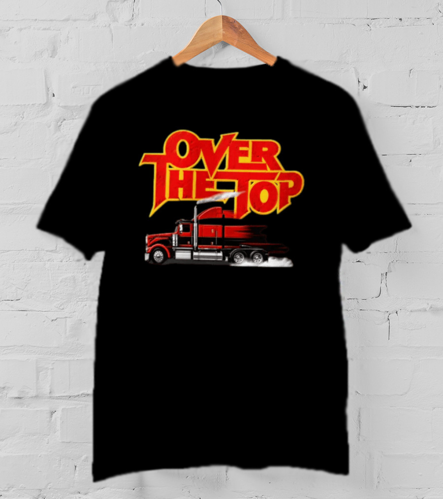 Over The Top Red Black Semi Truck Speeding T-Shirt