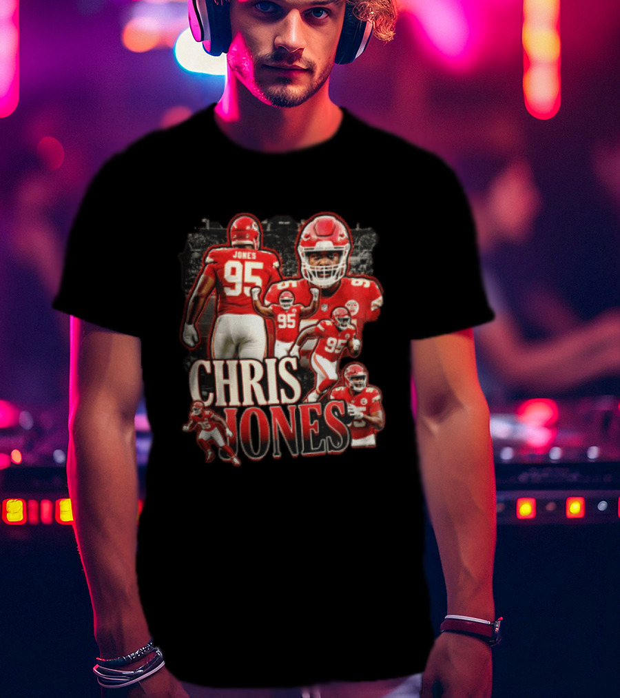 Kansas City Chiefs Chris Jones Football Player 95 Multiple Action Poses T-Shirt