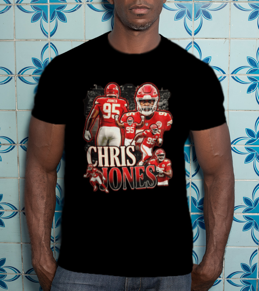 Kansas City Chiefs Chris Jones Football Player 95 Multiple Action Poses T-Shirt
