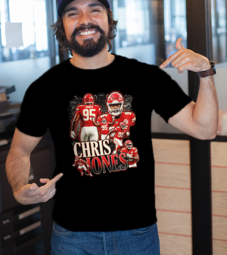 Kansas City Chiefs Chris Jones Football Player 95 Multiple Action Poses T-Shirt