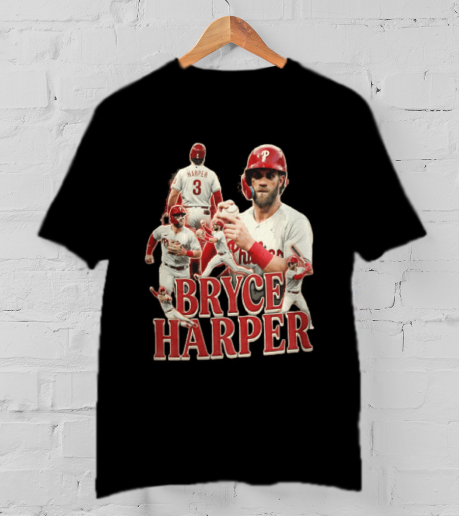 Philadelphia Phillies Bryce Harper Baseball Poses Vintage Look T-Shirt