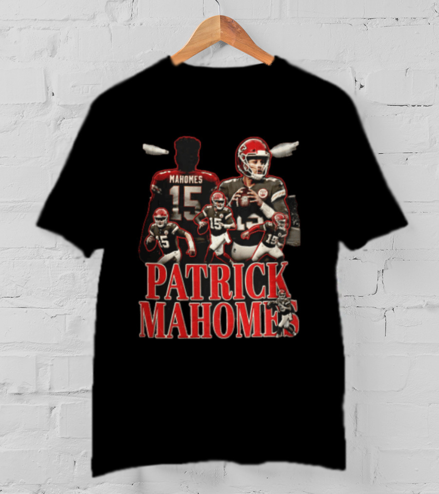 Kansas City Chiefs Patrick Mahomes Vintage Football Player Collage T-Shirt