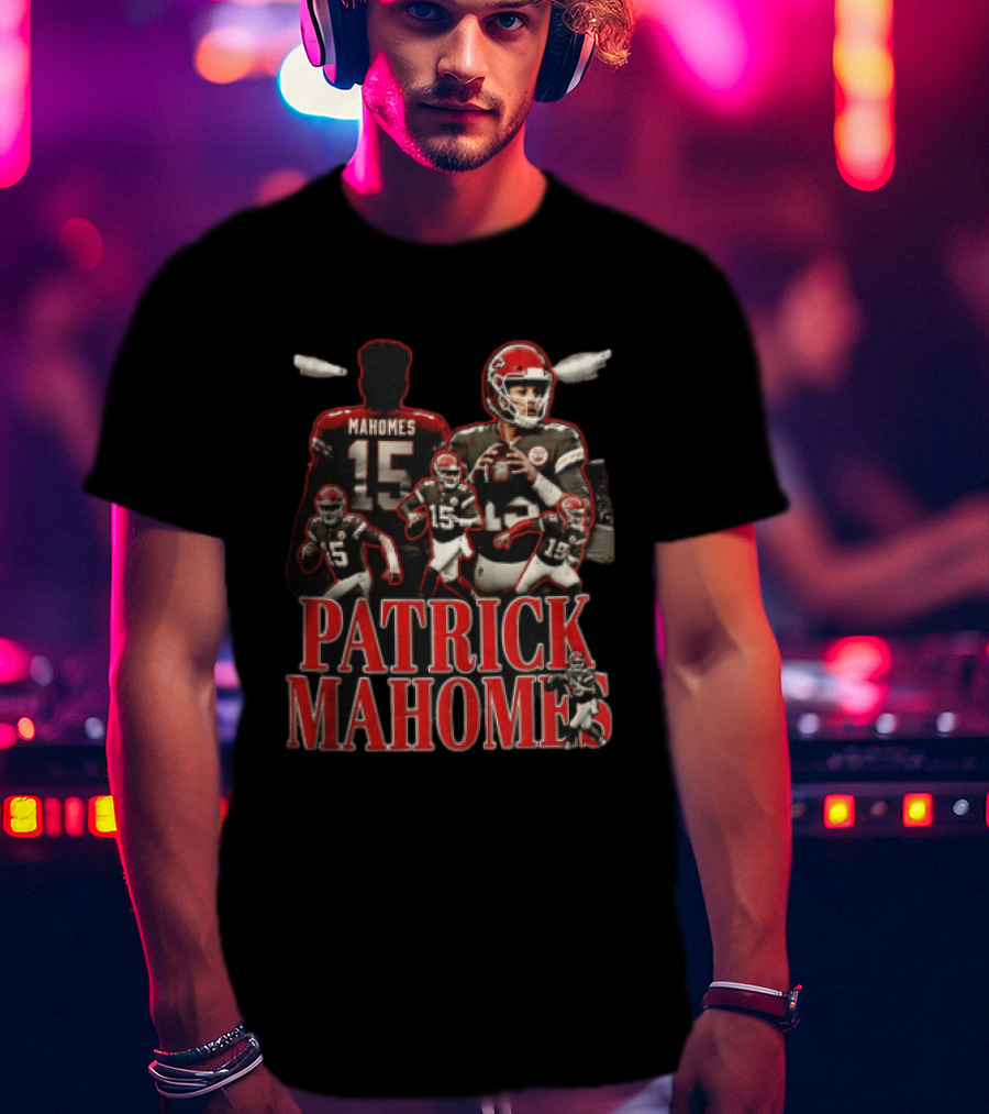 Kansas City Chiefs Patrick Mahomes Vintage Football Player Collage T-Shirt