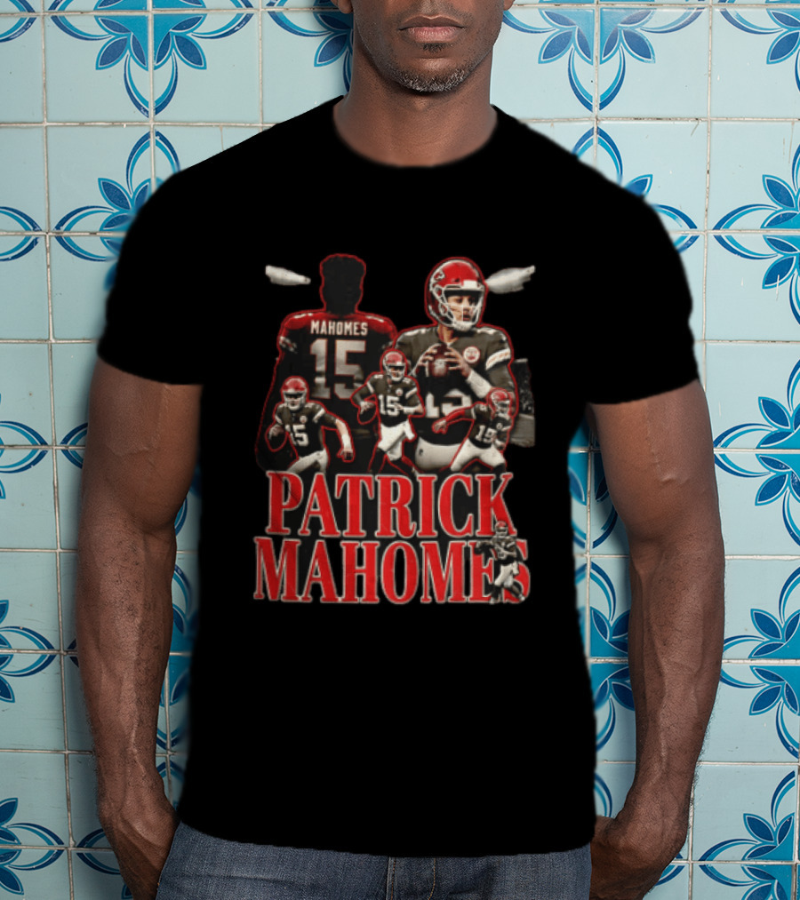 Kansas City Chiefs Patrick Mahomes Vintage Football Player Collage T-Shirt
