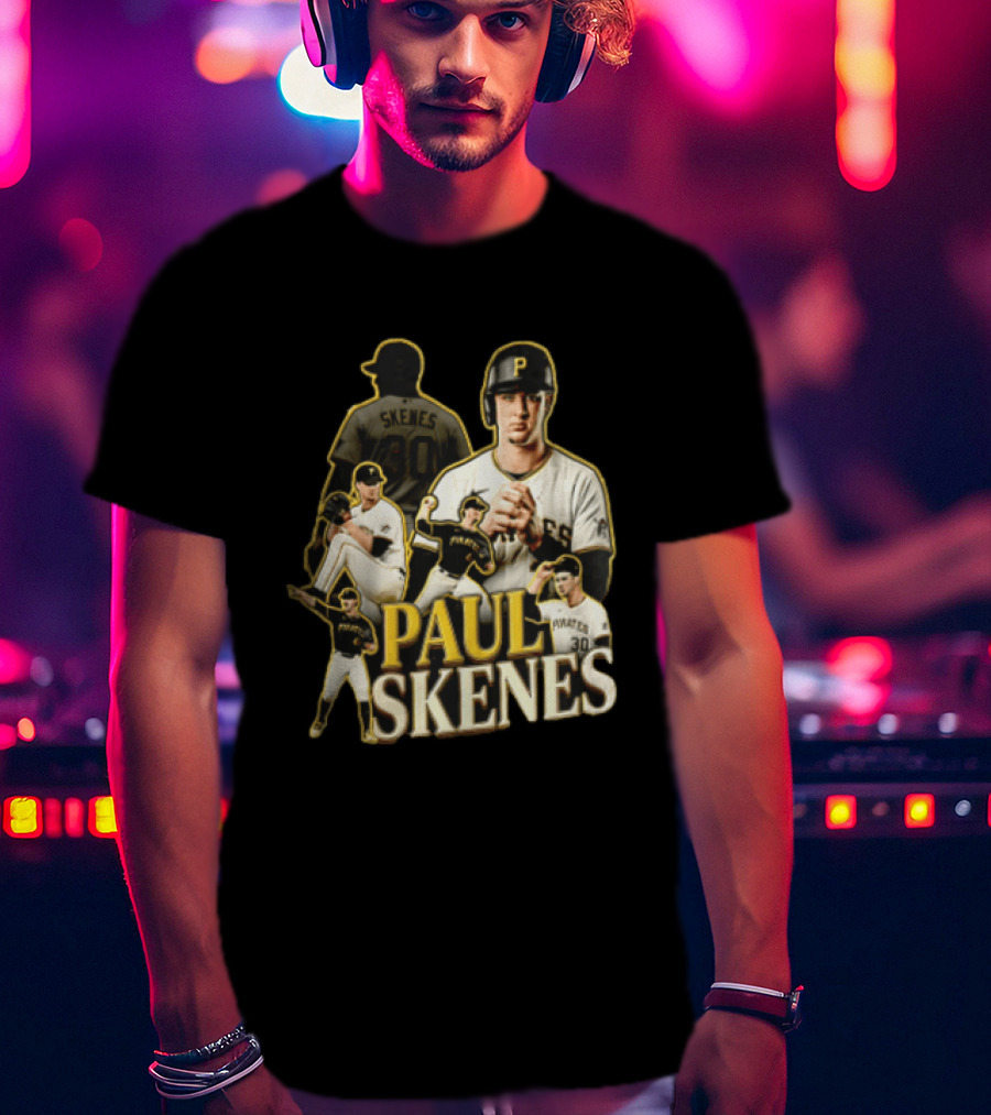Pittsburgh Pirates Paul Skenes Jersey Pitching Fielding Action T-Shirt