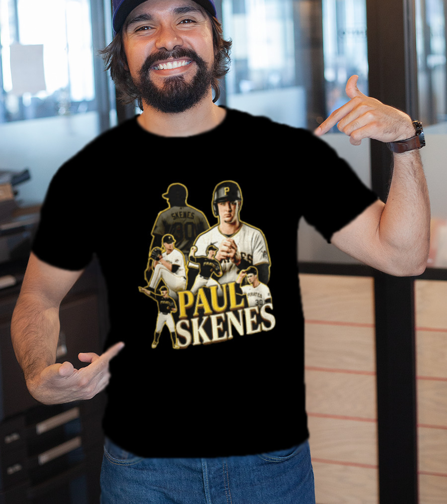 Pittsburgh Pirates Paul Skenes Jersey Pitching Fielding Action T-Shirt