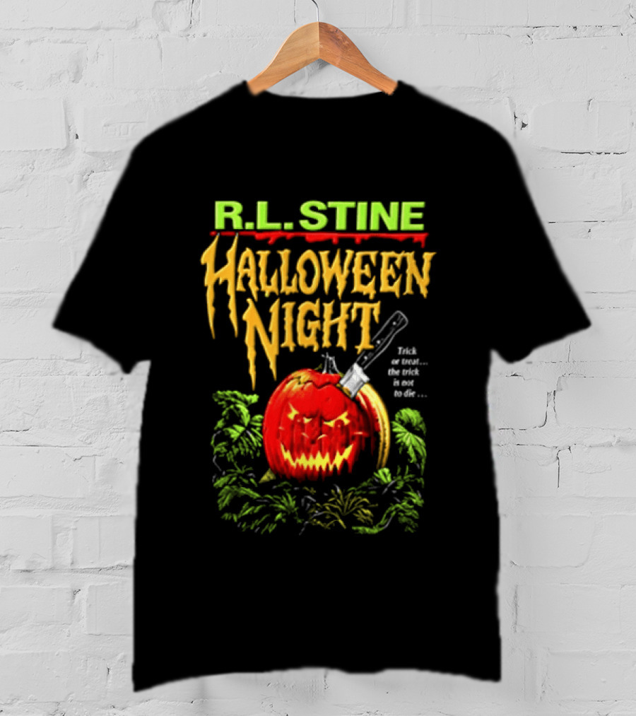 R L Stine Halloween Night Pumpkin Knife Trick Or Treat T-Shirt