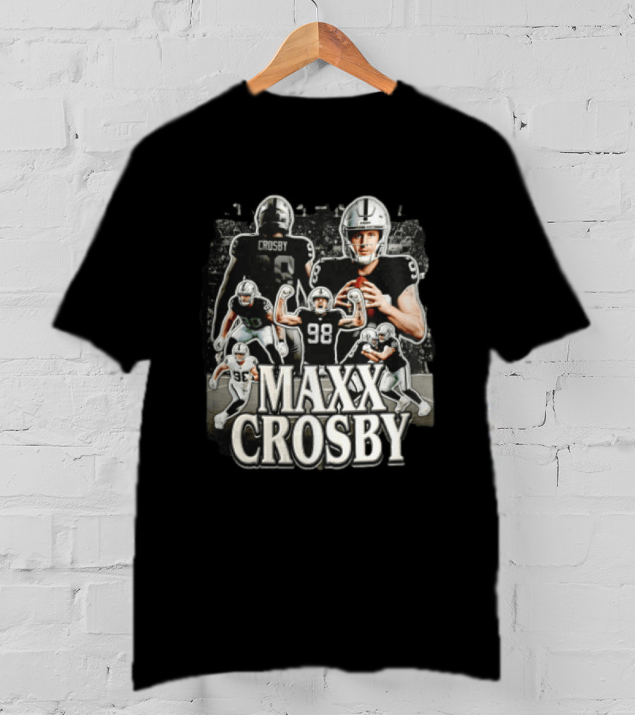 Las Vegas Raiders Maxx Crosby Multiple Action Poses Football Player T-Shirt