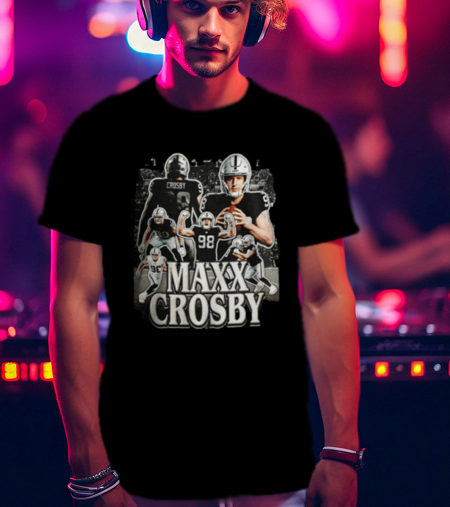 Las Vegas Raiders Maxx Crosby Multiple Action Poses Football Player T-Shirt