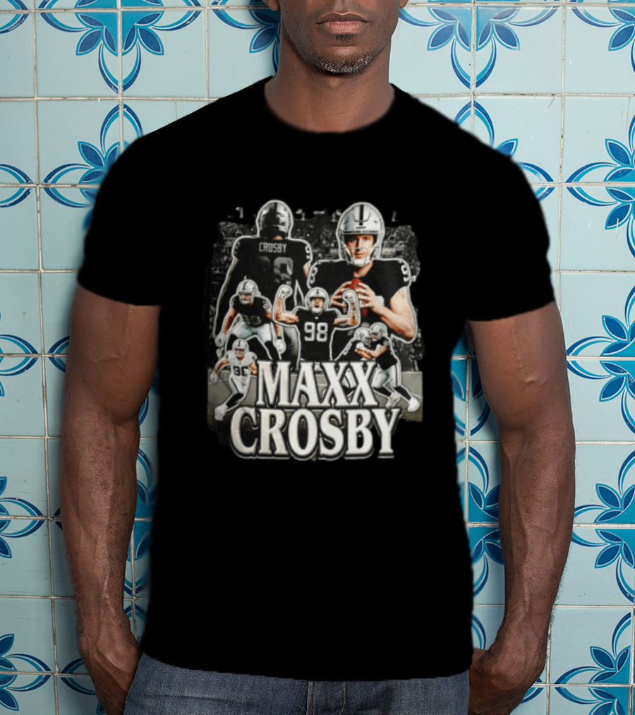 Las Vegas Raiders Maxx Crosby Multiple Action Poses Football Player T-Shirt