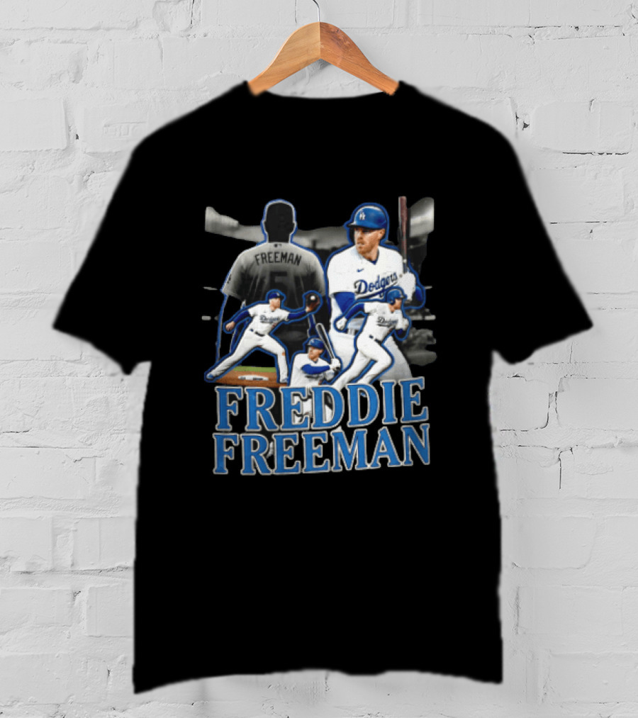 Los Angeles Dodgers Freddie Freeman Baseball Player Action Shots T-Shirt
