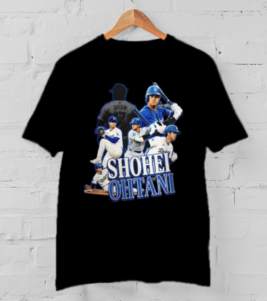 Los Angeles Dodgers Shohei Ohtani Baseball Player Collage T-Shirt