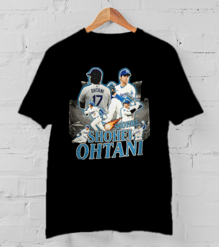 Los Angeles Dodgers Shohei Ohtani Shotime Multiple Baseball Poses T-Shirt