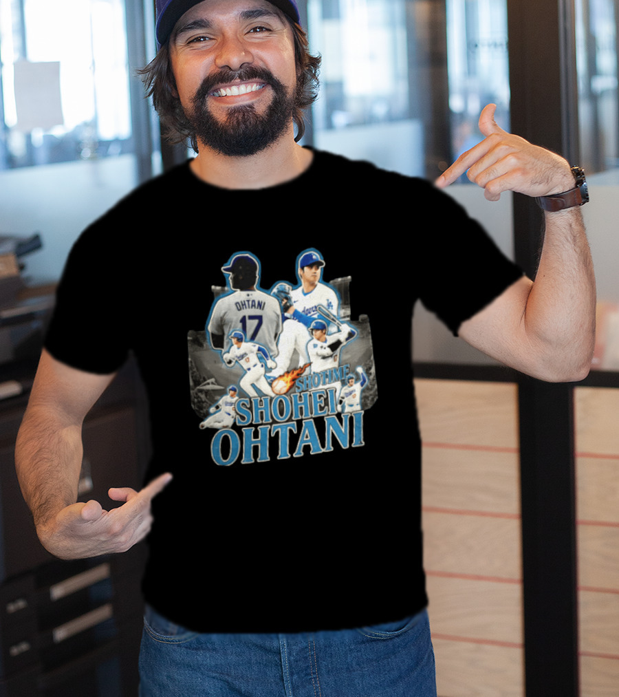 Los Angeles Dodgers Shohei Ohtani Shotime Multiple Baseball Poses T-Shirt