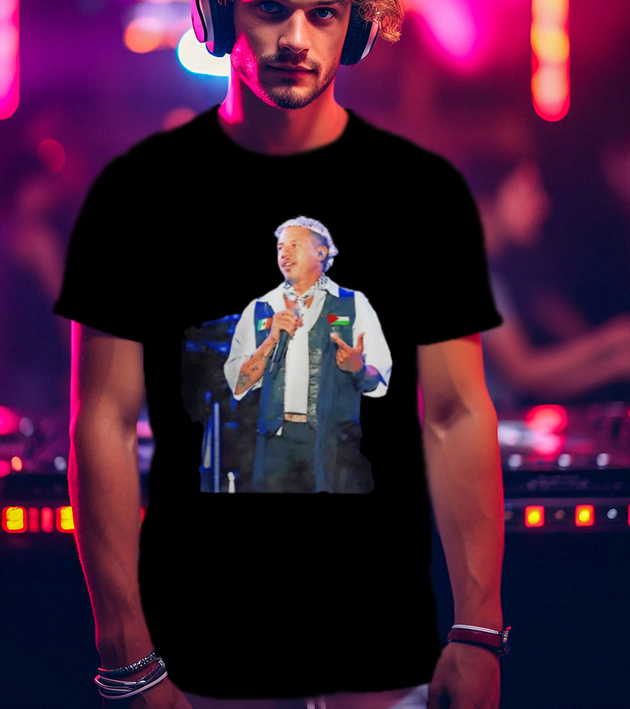 Macklemore Live Performance Vest With Flag Patches T-Shirt