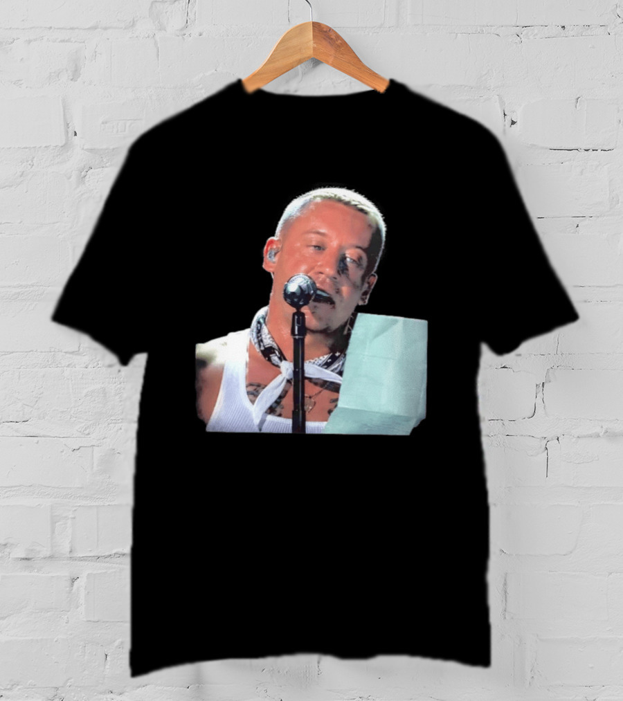 Macklemore White Bandana Performance Look Rapper T-Shirt