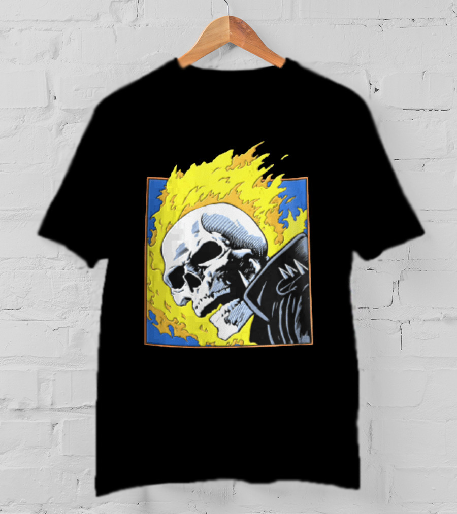 Marvel Ghost Rider Flaming Skull 1976 Comic Cover T-Shirt