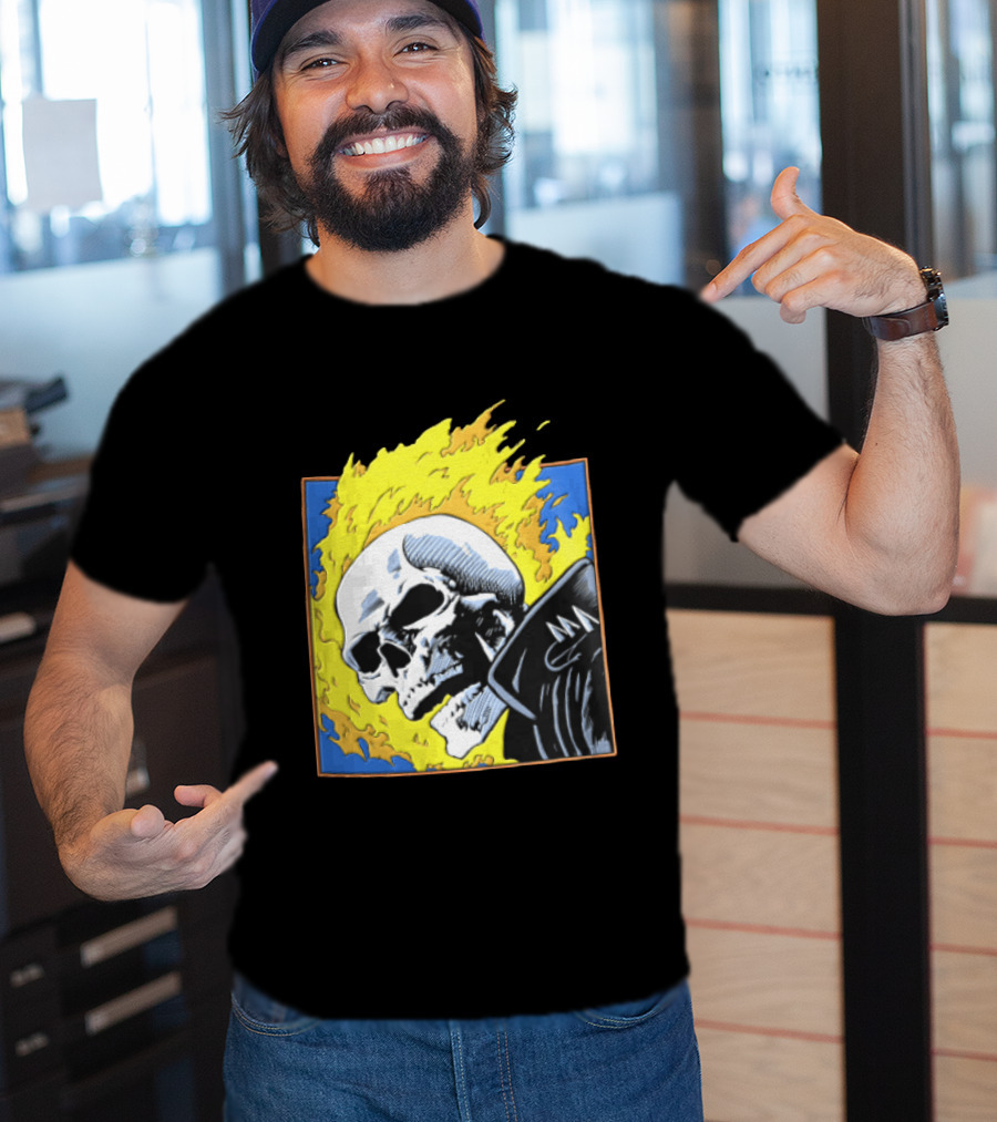 Marvel Ghost Rider Flaming Skull 1976 Comic Cover T-Shirt