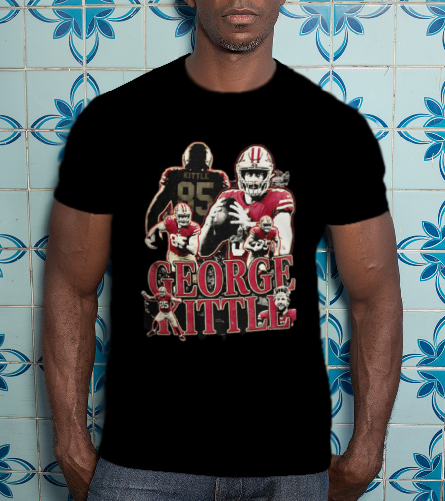 San Francisco 49ers George Kittle Number 85 Football Collage T-Shirt
