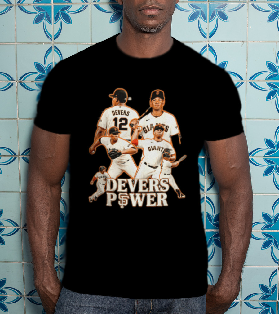 San Francisco Giants Devers Power Baseball Player Action Poses T-Shirt