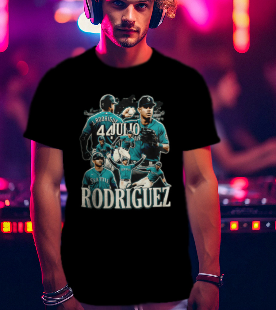 Seattle Mariners Julio Rodríguez Multiple Action Poses J. Rodríguez 44 T-Shirt