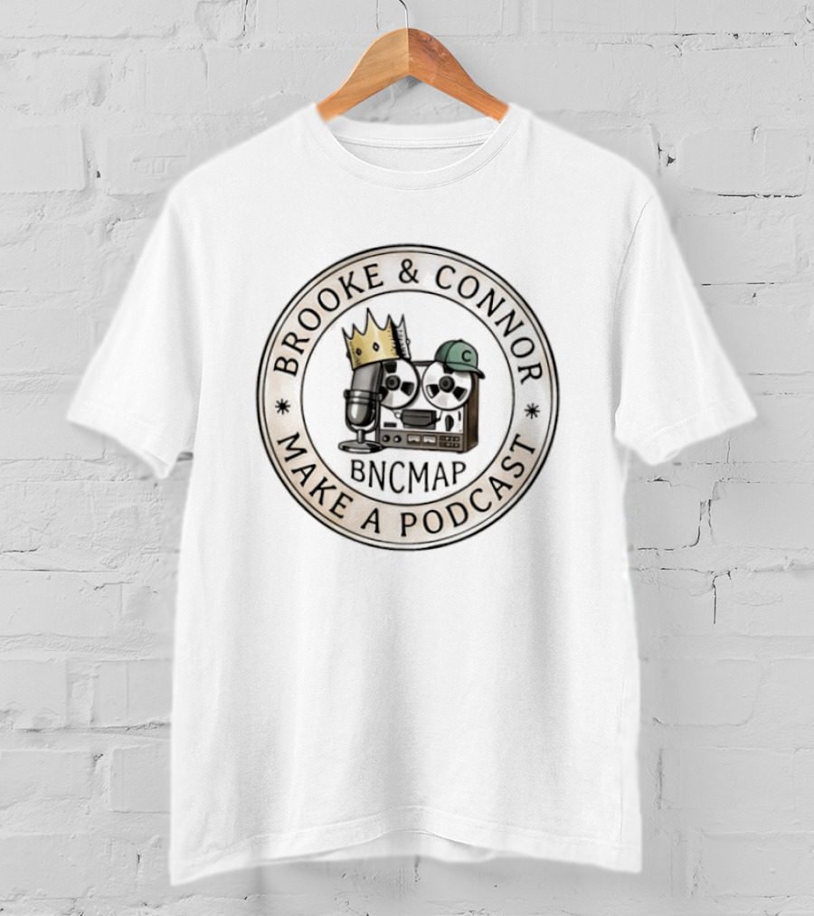 Brooke Connor BNCMAP Make A Podcast Mic And Crown Circular T-Shirt