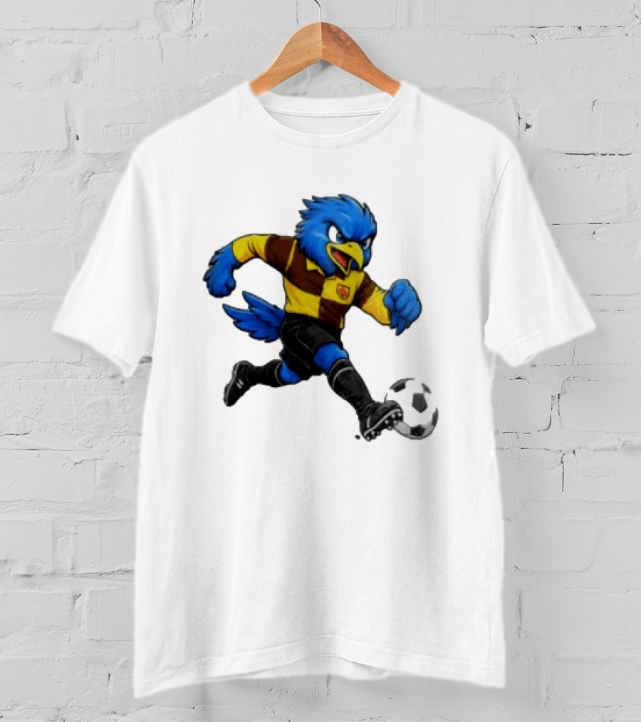 Cardiff Riverside Football Bluebird Mascot Soccer Player T-Shirt