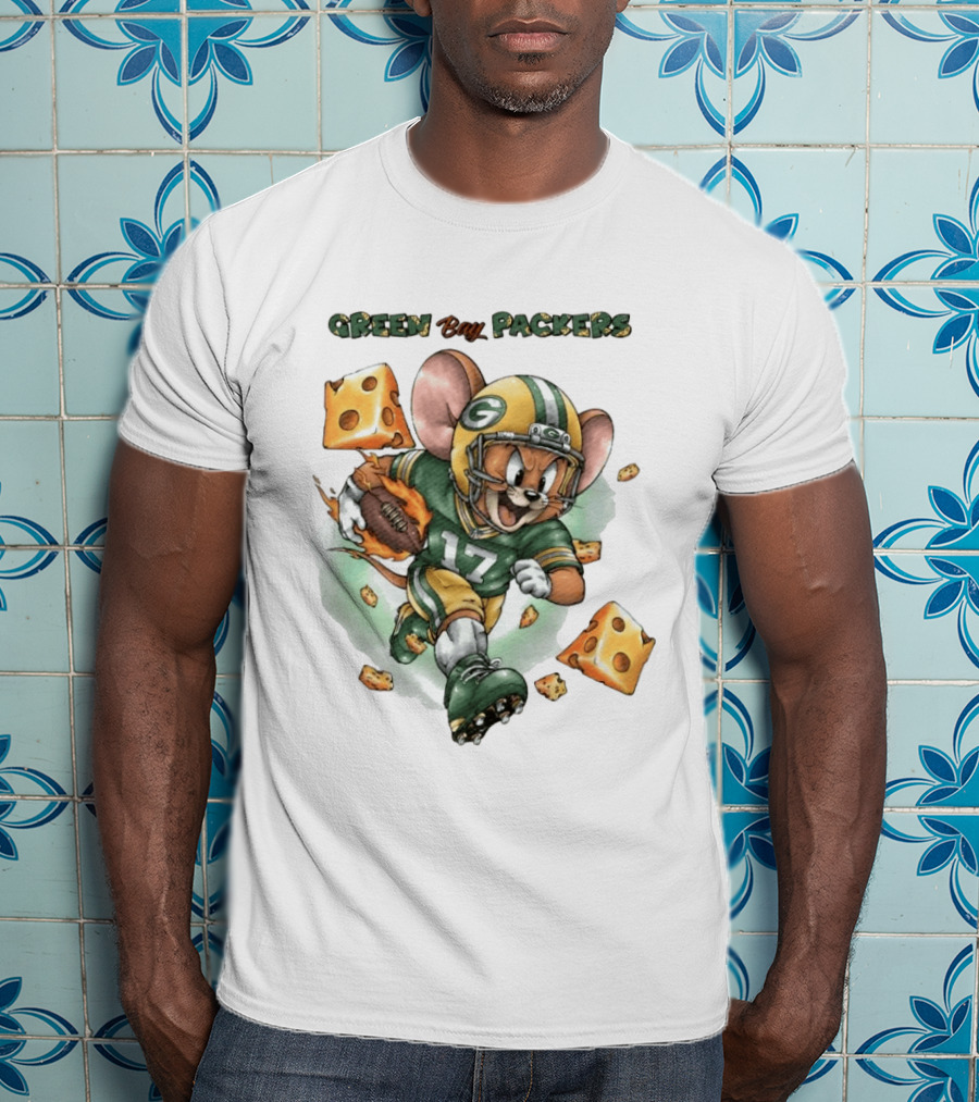 Green Bay Packers 17 Jerry Mouse Football Cheese T-Shirt