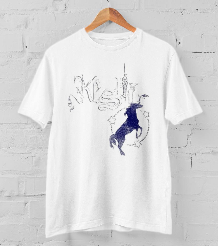 Keshi Stallion Star Circle Horse Blue T-Shirt