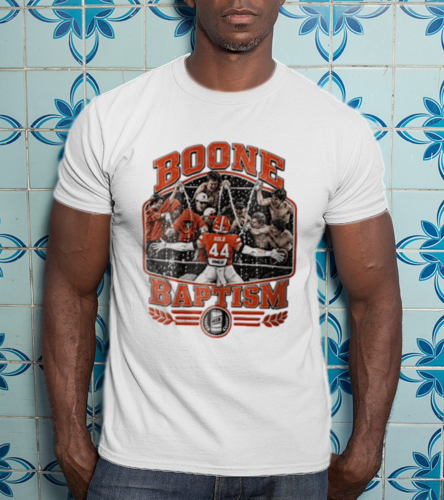 Boone Baptism Kolb Douglas Football Players Spraying Beer Celebration T-Shirt
