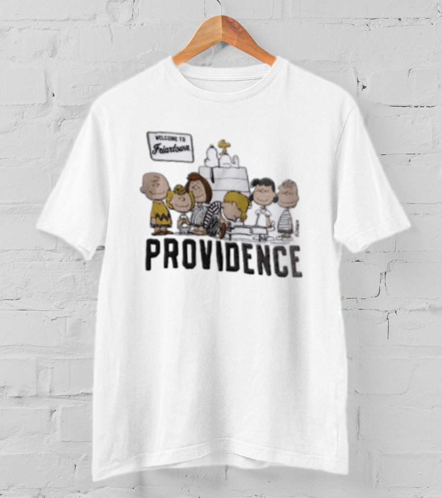 Peanuts X Providence Welcome To Friartown Charlie Brown Snoopy Woodstock Lucy Linus T-Shirt