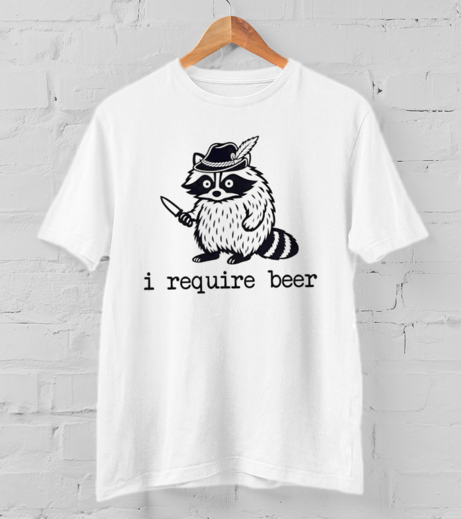 Raccoon With A Knife I Require Beer Animal Hat T-Shirt