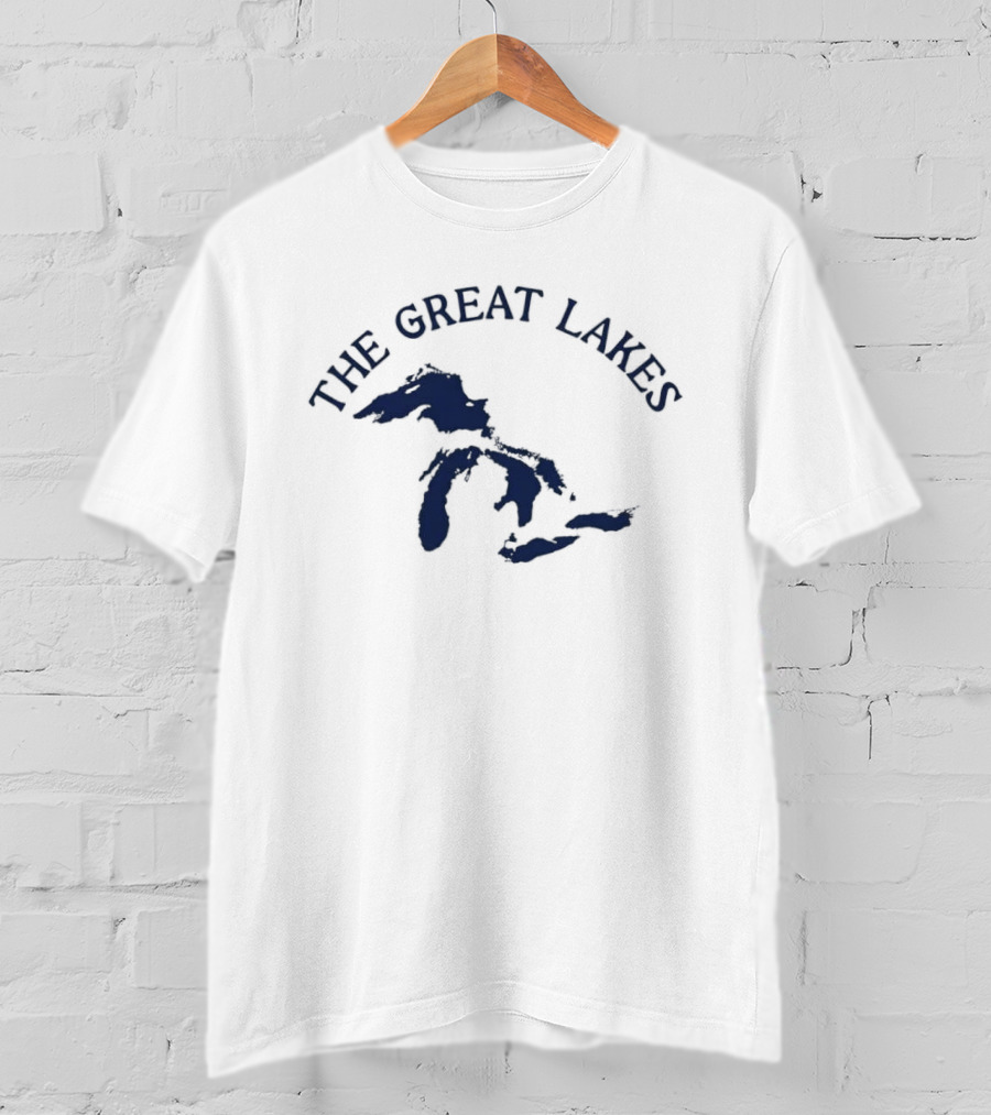 The Great Lakes Map Geography North America Waterways T-Shirt
