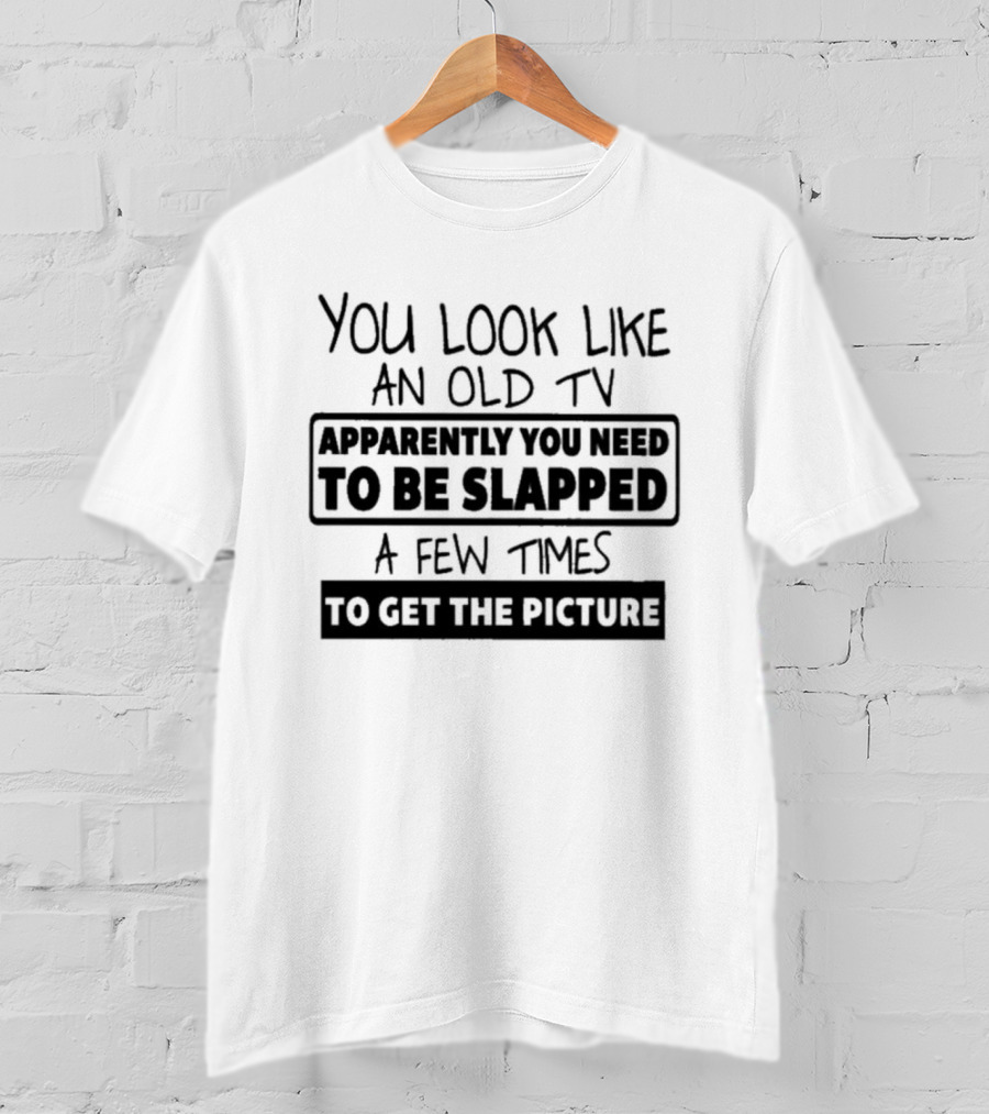 You Look Like An Old TV Apparently You Need To Be Slapped A Few Times To Get The Picture T-Shirt